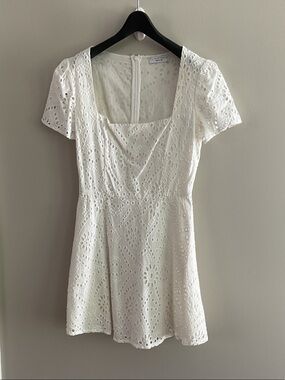 Flynn Skye White Eyelet Square-Neck Mini